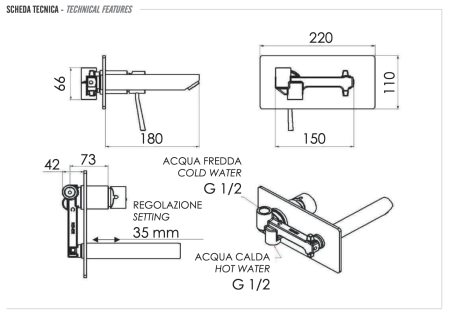 Смеситель для раковины Remer Minimal N15