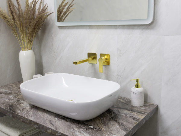 Смеситель для раковины Mariani Kali B22565KLP, золото брашированное