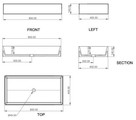 Раковина накладная 80x40 см GSG Ceramic Design Zenith ZELAVFS80000, белый глянцевый