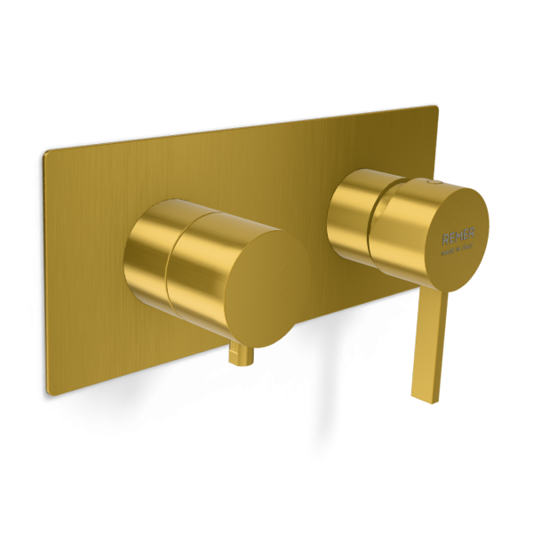 Смеситель для душа Remer Metrica MC93ZWBBG, золото брашированное