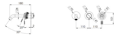 Смеситель для ванны Remer Atelier AL54D2PWBXV, сталь
