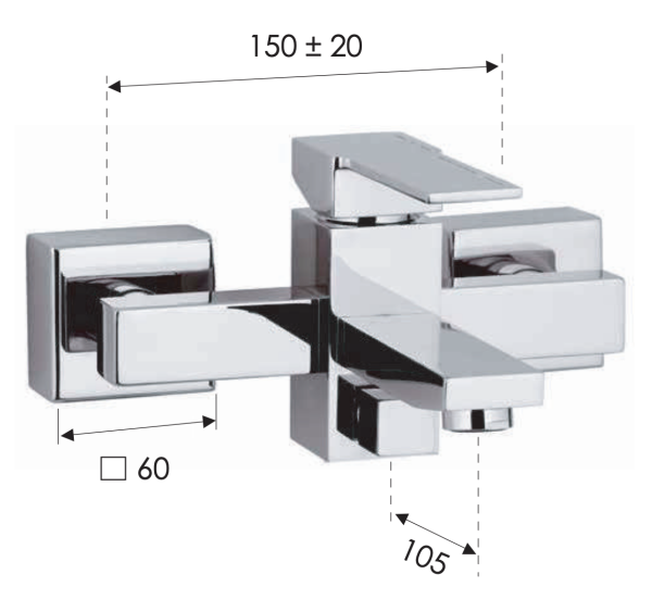 Смеситель для ванны Remer Qubika Q05