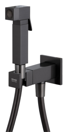 Гигиенический душ со смесителем Remer Absolute Q64CFP, чёрный брашированный хром