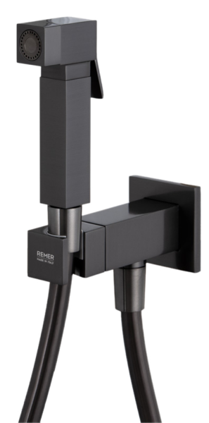 Гигиенический душ со смесителем Remer Absolute Q64CFP, чёрный брашированный хром