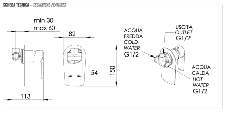 Смеситель для душа Remer Vanity V30