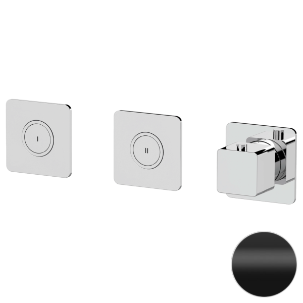 Смеситель термостатический для душа Remer Absolute AU99D2PKBNO, черный матовый