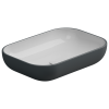 Раковина накладная биколор 60x42 см GSG Ceramic Design Easy EALAVRE60BI000/028, White/Ebano Matt