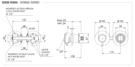 Смеситель для душа Remer Element ET93ZP