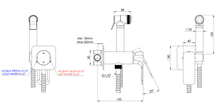 Гигиенический душ со смесителем Daniel Tiara TA645BP4DCDP, золото брашированное