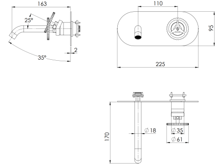 Смеситель для раковины Remer Chrono CH15WB