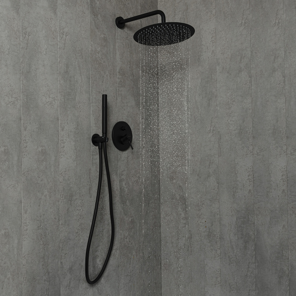 Верхний душ с шарнирным соединением 20 см Mariani Tondo B14ST00120, черный матовый