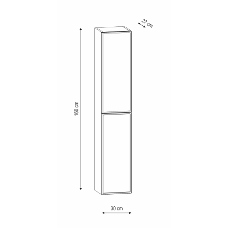 Шкаф-пенал подвесной с 2 ящиками 160см Onsen Pixel 68-CL-316-F-M23 , серый 