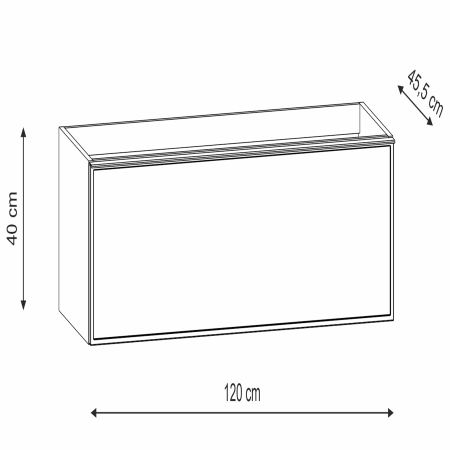 Тумба для раковины с 1 ящиком 100 см Onsen Fusion 78-BP-100-K1-M98, антрацит
