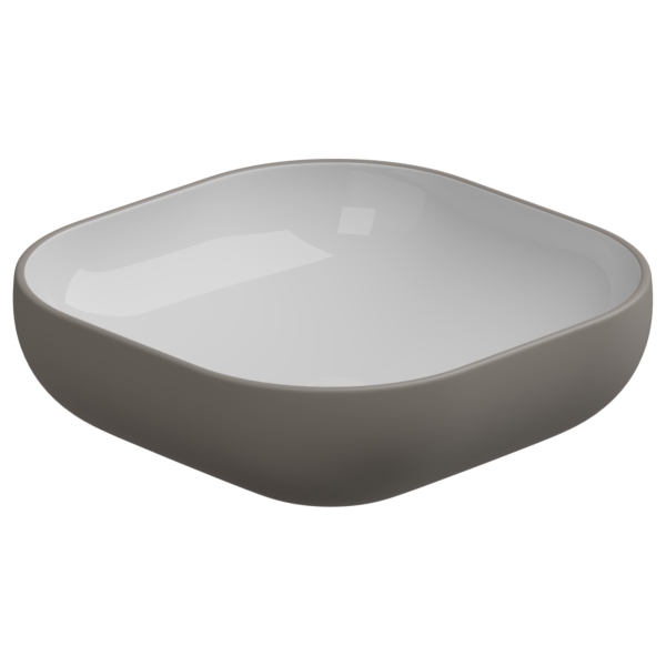 Раковина накладная биколор 45 см GSG Ceramic Design Easy EALAVQU45BI000/030, White/Cashmere Matt