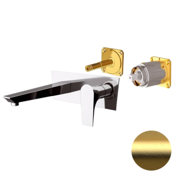 Смеситель для раковины Daniel Diva DV632KBDP, золото брашированное