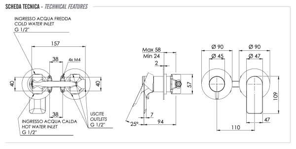 Смеситель для душа Remer Infinity I93ZP