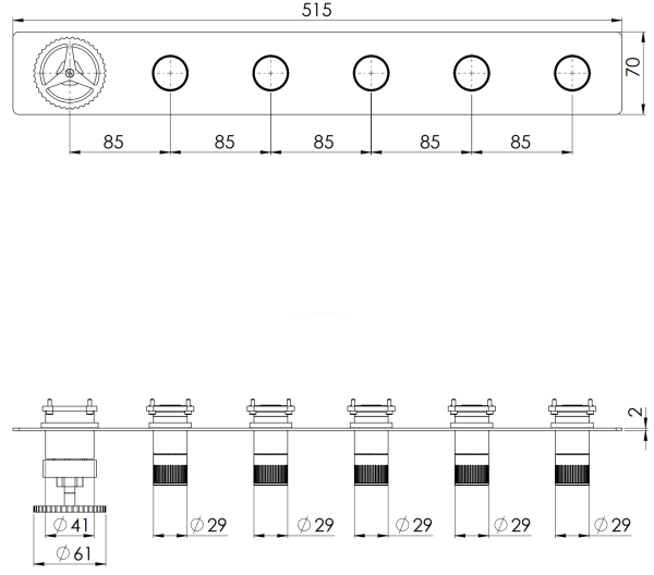 Смеситель для душа Remer Chrono CH98D5WBBR, бронза масляная