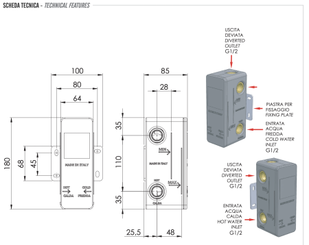 Скрытая часть на 3 выхода Remer RRBOX93