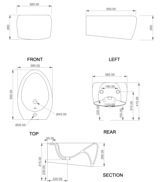 Биде подвесное GSG Ceramic Design Touch TOBISO001, белый матовый