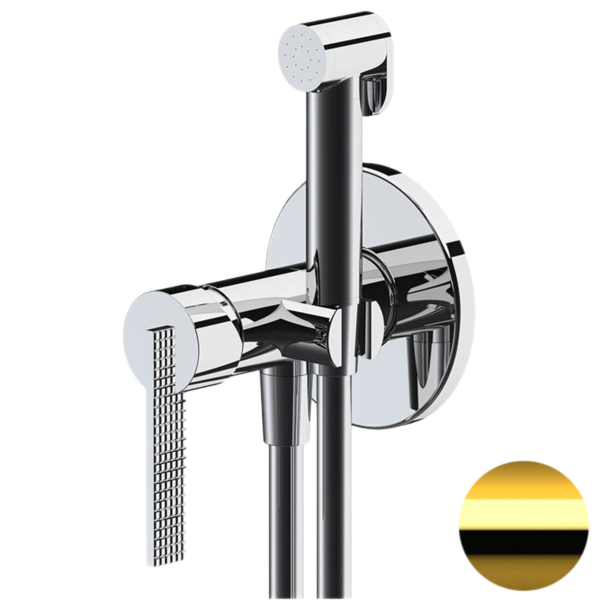 Гигиенический душ со смесителем Daniel Club ANC645BP4DCDO, золото глянцевое