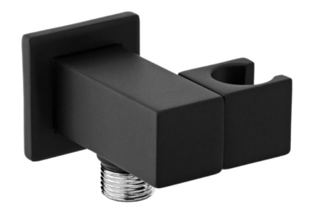 Держатель ручного душа с подключением шланга Remer 337SNO, черный матовый