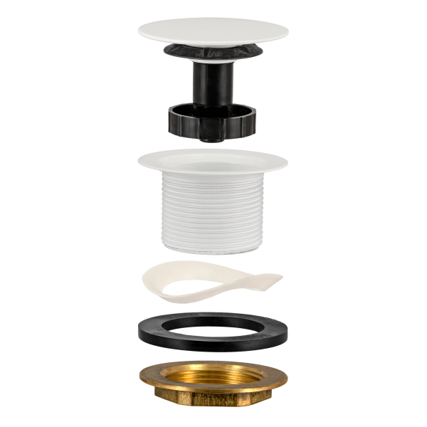 Донный клапан без перелива для ванны click-clack 1”1/2 OMP Tea Clicker 8568.060.6.XD, белый матовый