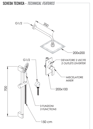 Душевая система Remer Energy EY09LS01UFS20