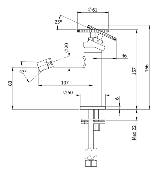 Смеситель для биде Remer Chrono CH22