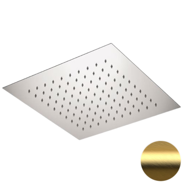 Верхний душ потолочный 34 см Remer 357EFS34BG, золото брашированное