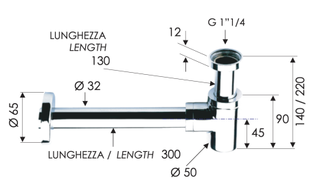 Сифон 1”1/4 Remer 958BBG, золото брашированное