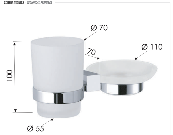 Стакан и мыльница Remer SQ SQ17CR