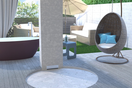 Трап 35 см, пристенный, гидрозатвор, ABS, горизонтальный выход OMP Tea Intramura 975.101.8