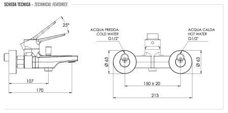 Смеситель для ванны Remer Slash SL05