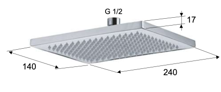 Верхний душ с шарнирным соединением 24x14 см Daniel A59215, чёрный матовый