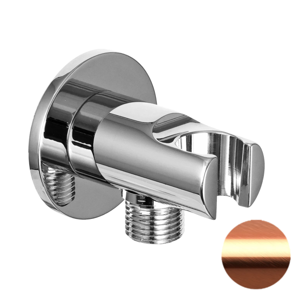 Держатель ручного душа с подключением шланга Remer 337MRP, медь брашированная