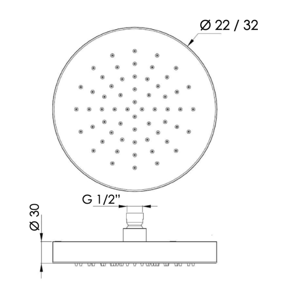 Верхний душ с шарнирным соединением 22 см Daniel SS3A578H3CM22, медь брашированная PVD