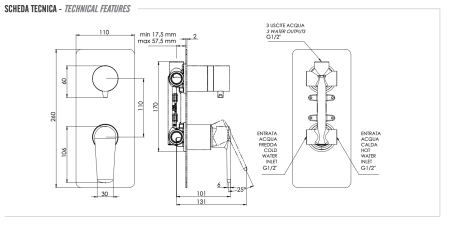 Смеситель для душа Remer Vanity V93