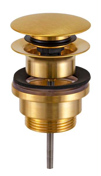 Донный клапан универсальный 1”1/4 Daniel A735RDP, золото брашированное