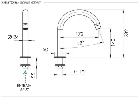 Излив в борт ванны Remer 67N