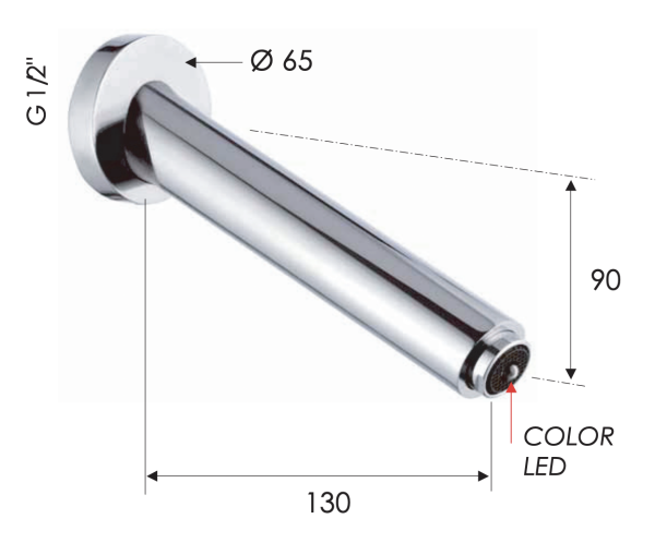 Излив настенный 13 см с подсветкой Remer 91NR