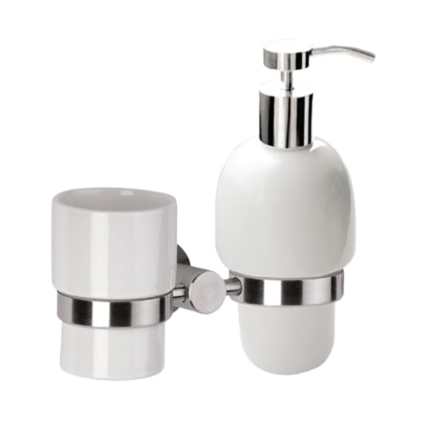 Стакан с дозатором Remer Minimal INOX Mi18INOXCR, нержавеющая сталь