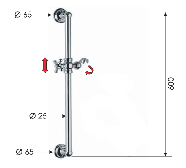 Душевая стойка 60 см Remer 317L