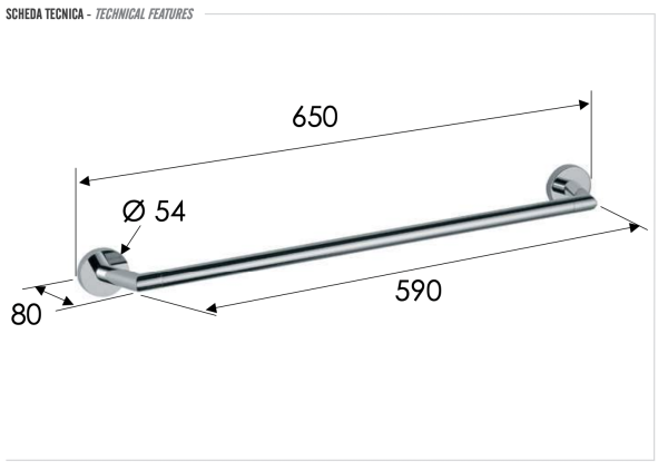 Полотенцедержатель 60 см Remer Guest GS30DO, золото глянцевое