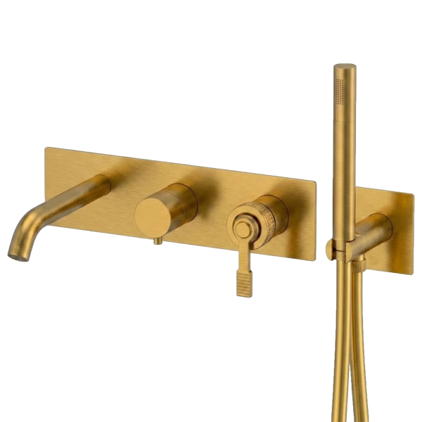 Смеситель для ванны Remer Atelier AL53D2WBBG, золото брашированное