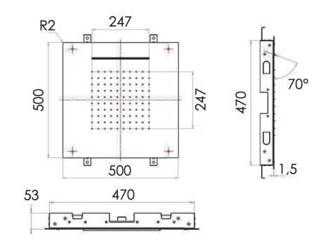 Верхний душ потолочный 50 см Remer INOX SS357SFS50C