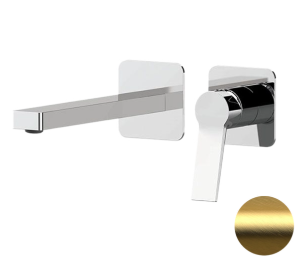 Смеситель для раковины Remer Slash SL15PLBG, золото брашированное