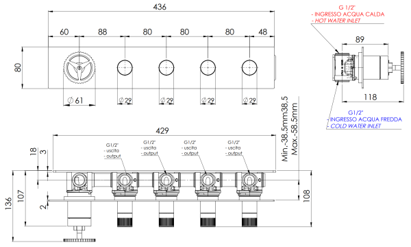 Смеситель для душа Remer Chrono CH98D4