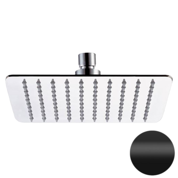 Верхний душ с шарнирным соединением 25 см Daniel A577CM2515, чёрный матовый