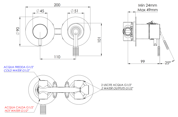 Смеситель для душа Remer Atelier AL93ZP