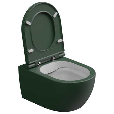 Чаша подвесного унитаза биколор GSG Ceramic Design Like LKWCSOBI000/036, White/Smeraldo Matt